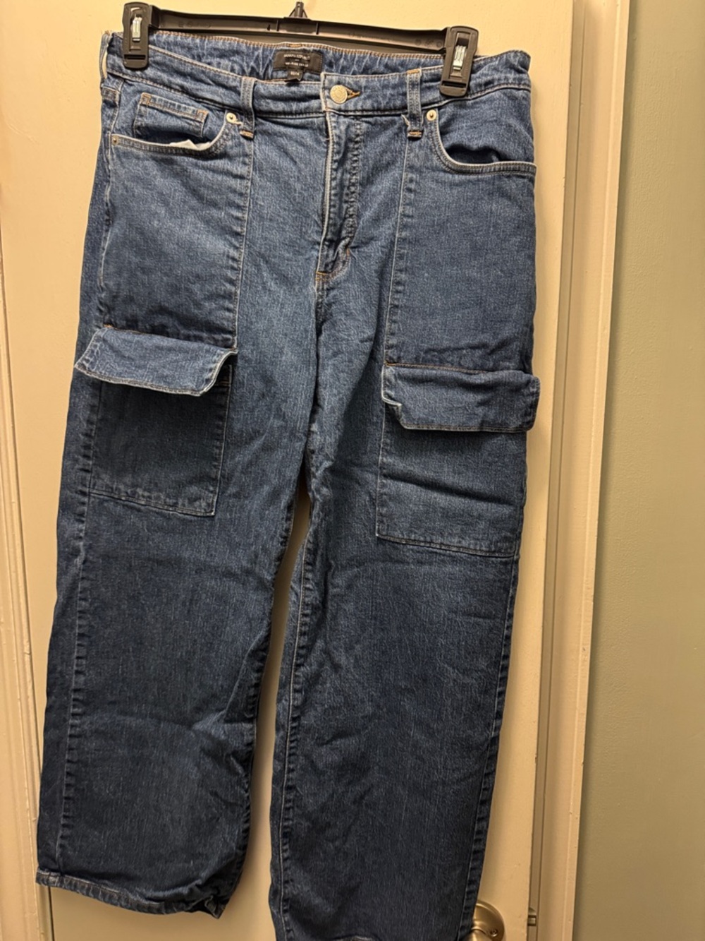 Banana Republic Women's Relaxed Cargo Jeans in Blue Denim